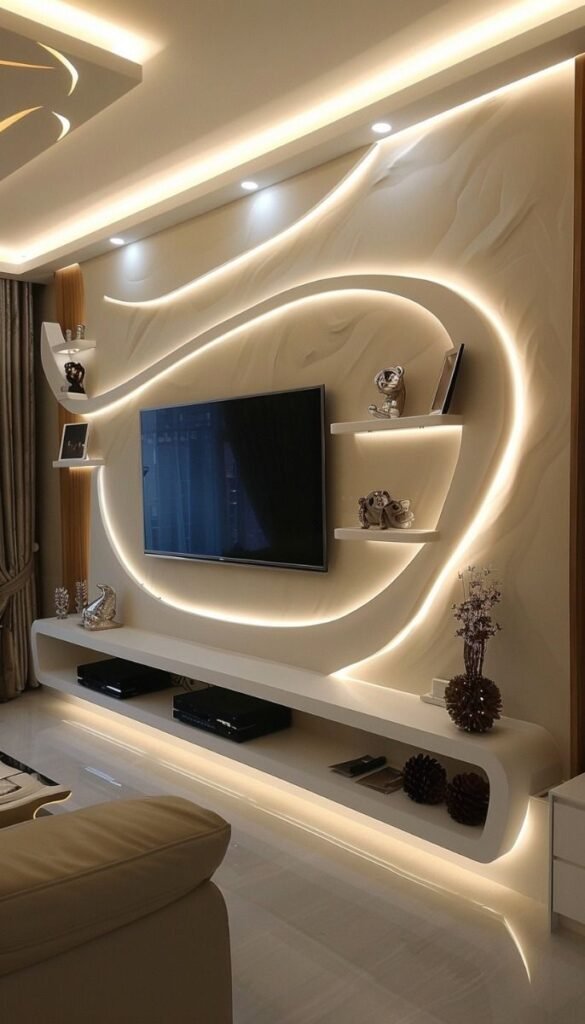 ديكورات شاشة جبس بورد مودرن