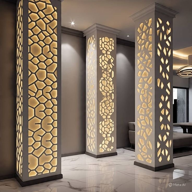 ديكورات مداخل فلل باستخدام مواد GRC